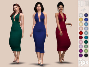 Sims 4 — Portia Dress by Sifix2 — A revealing pencil dress in 20 colors for teen, young adult and adult sims. Thank you