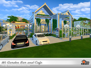 Sims 4 — Wi Garden Bar and Cafe by autaki — Wi Garden Bar and Cafe is an modern elegant place for your simmies. Fresh and