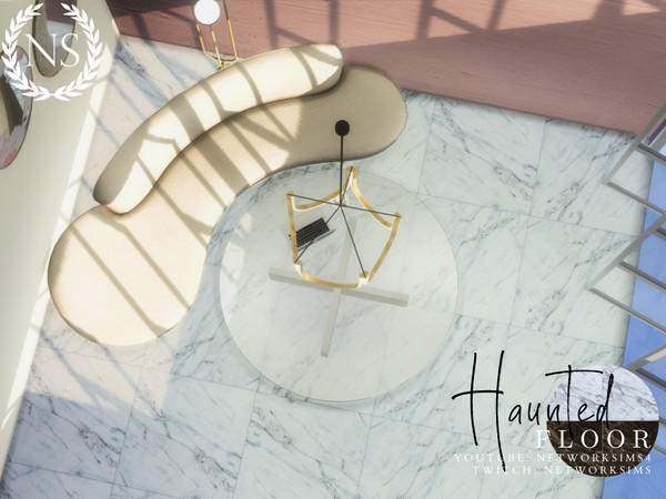 Sims 4 — Haunted Marble Floor by networksims — A greyscale marble floor.