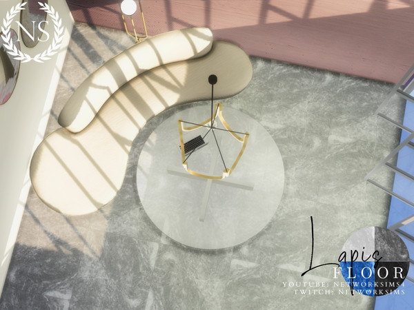 Sims 4 — Lapis Marble Floor by networksims — A greyscale marble floor.