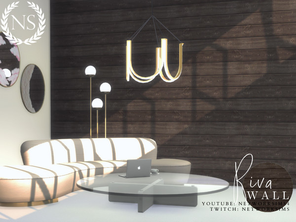 Sims 4 — Riva Wooden Wall by networksims — A black wooden wall.