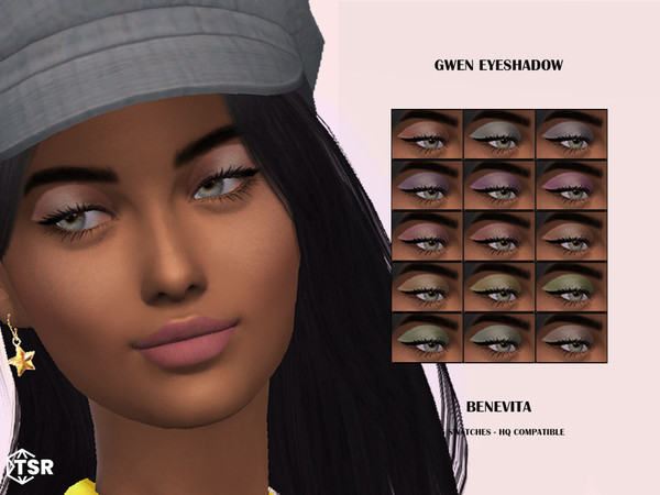 Sims 4 — Gwen Eyeshadow [HQ] by Benevita — Gwen Eyeshadow HQ Mod Compatible 15 Swatches I hope you like! :)