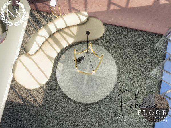Sims 4 — Fabrica Carpet by networksims — A fluffy greyscale and brownscale carpet.