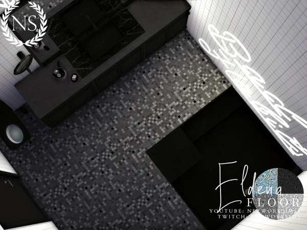 Sims 4 — Eldena Tile Floor by networksims — A greyscale tile floor.