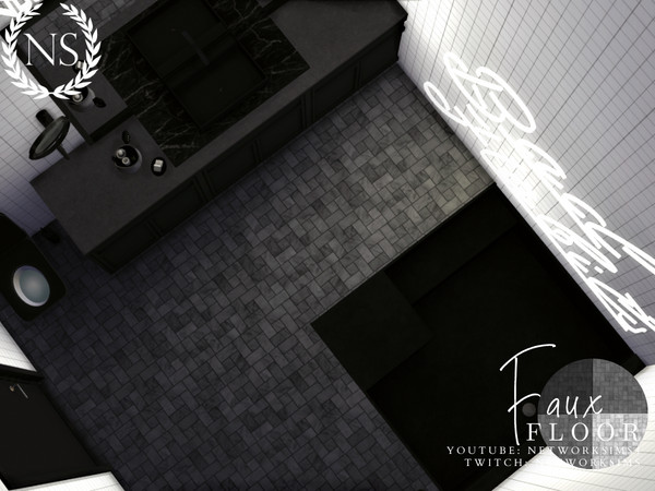 Sims 4 — Faux Tile Floor by networksims — A greyscale tile floor.