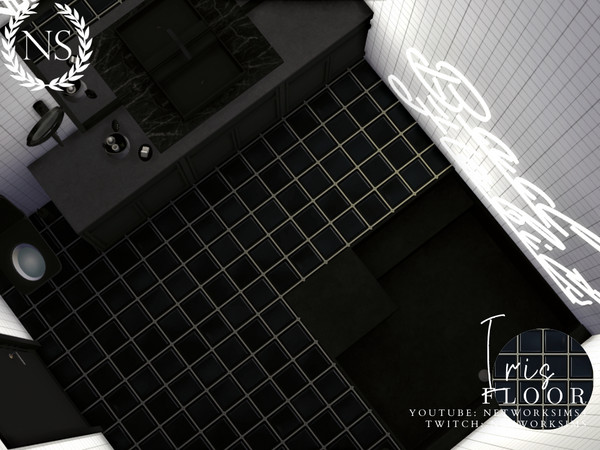 Sims 4 — Iris Tile Floor by networksims — A black tile floor.