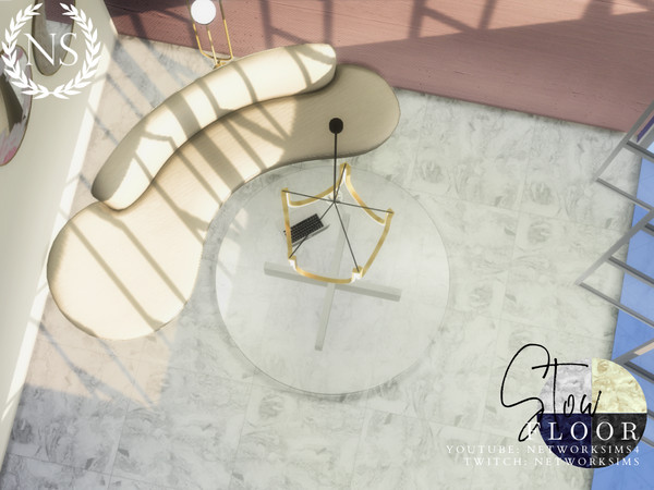 Sims 4 — Stow Marble Floor by networksims — A greyscale marble floor.