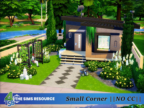 Sims 4 — Small Corner by Bozena — The house is located in the Coutryard Lane . Willow Creek. The perfect place for a