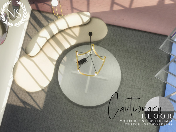 Sims 4 — Cautionary Brick Floor by networksims — A greyscale brick floor.