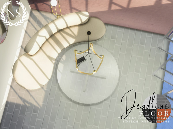 Sims 4 — Deadline Brick Floor by networksims — A greyscale brick floor.