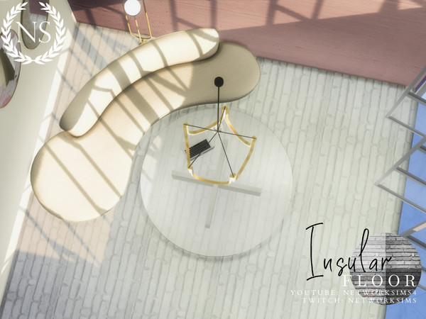 Sims 4 — Insular Brick Floor by networksims — A greyscale brick floor.