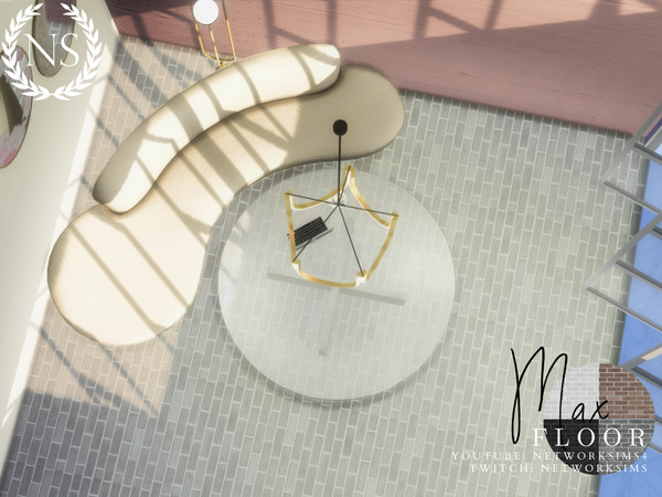 Sims 4 — Max Brick Floor by networksims — A greyscale brick floor.