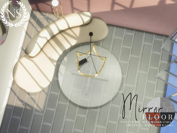 Sims 4 — Mirror Brick Floor by networksims — A greyscale brick floor.