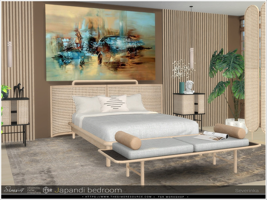 The Sims Resource - Japandi bedroom