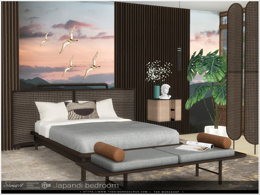 The Sims Resource - Japandi bedroom
