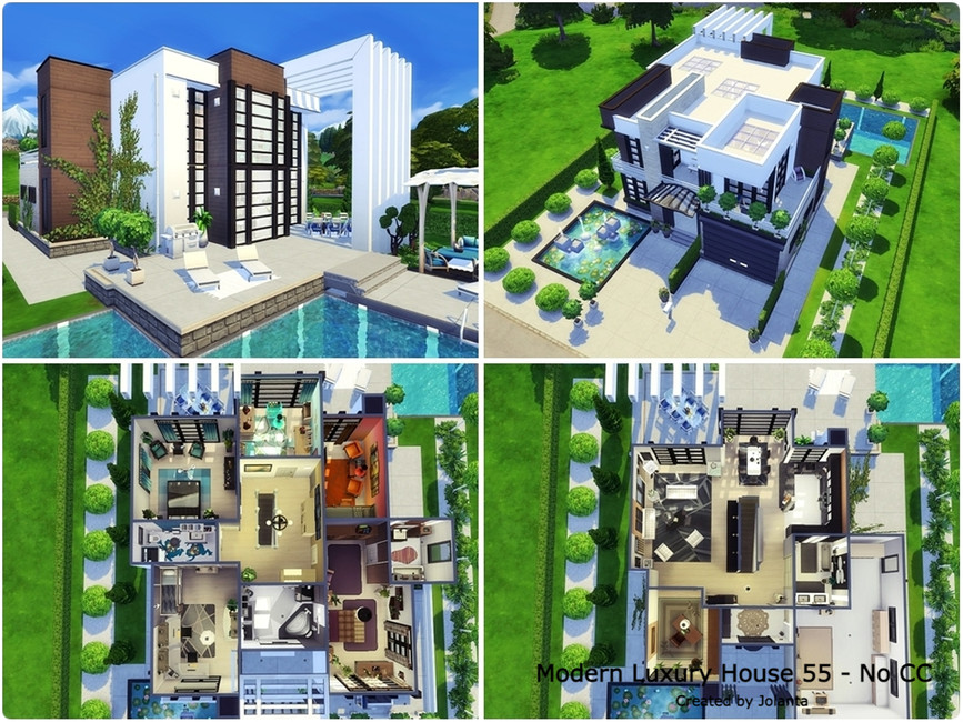 The Sims Resource Modern Luxury House 55 No CC