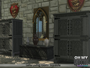 Sims 4 — Oh My Goth Leila by kardofe — Medieval, gothic style living room, ideal for decorating castles and old mansions,