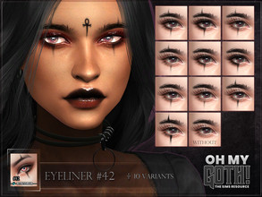 Sims 4 — Oh My Goth - Eyeliner 42 by RemusSirion — Gothic eyeliner for all ages and genders. Eyeliner category 10