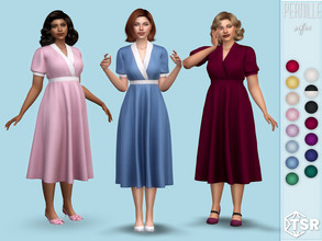 Sims 4 — Pernille Dress by Sifix2 — A retro wrap dress in 15 colors for teen, young adult and adult sims. Thank you to