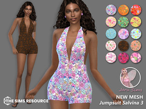 Sims 4 — Jumpsuit Salvina 3 by Jaru_Sims — New Mesh HQ mod compatible All LODs 15 swatches Teen to elder Custom thumbnail