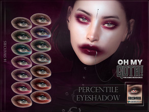 Sims 4 — Oh My Goth - Percentile Eyeshadow by RemusSirion — Glittery dark goth eyeshadow in 14 colours. Eyeshadow