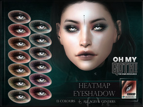 Sims 4 — Oh My Goth - Heatmap Eyeshadow by RemusSirion — Glossy goth eyeshadow for all ages and genders Eyeshadow