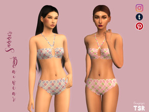 Sims 4 — Bikini - MOT34 by laupipi2 — New crossed bikini comming in 6 different colours :)