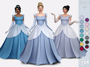 Sims 4 — Cinderella Gown by Sifix2 — A layered ball gown inspired by the original Cinderella gown in 15 colors for teen,