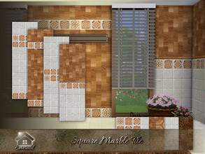 Sims 4 — Square Marble Tile by Emerald — These square marble tiles can be incorporated into any modern or contemporary