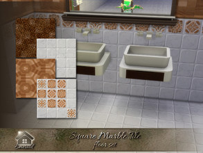 Sims 4 — Square Marble Tile floor set by Emerald — These squares marble tile can be incorporated into any modern or