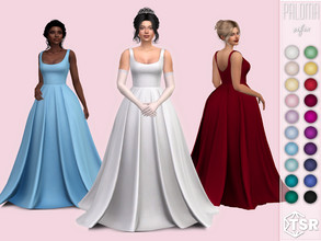 Sims 4 — Paloma Gown by Sifix2 — A simple sleeveless ball gown in 20 colors for teen, young adult and adult sims. Thank