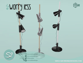 Sims 4 — Worry Less Floor Lamp by SIMcredible! — by SIMcredibledesigns.com available at TSR 3 colors variations