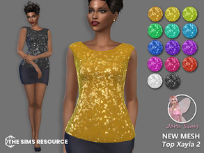 Sims 4 — Top Xayia 2 by Jaru_Sims — New Mesh HQ mod compatible All LODs 14 swatches Teen to elder Custom thumbnail Size