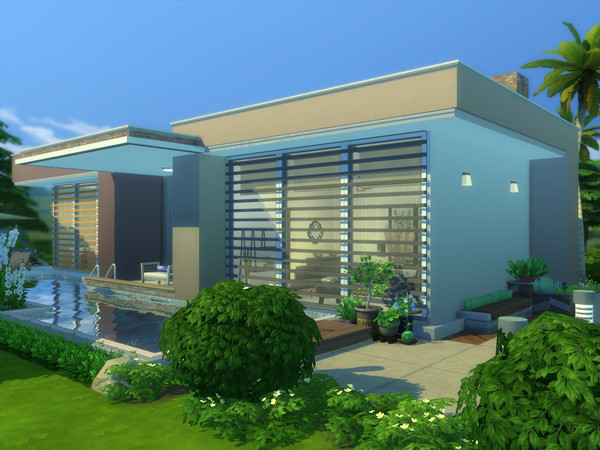 Sims 4 — Lilac Villa House by ayasis — Your Sims can be happy in this house. Enjoy the pool of your home and the view.