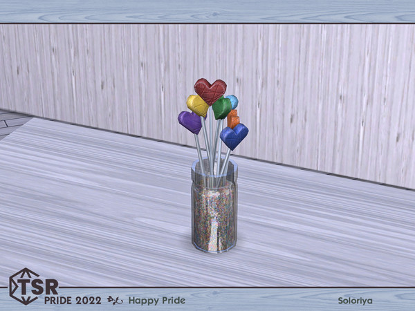 Sims 4 — PRIDE 2022. Happy Pride. Hearts by soloriya — Hearts in a jar. Part of PRIDE 2022 - Happy Pride set. 1 color