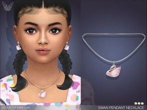 Sims 4 — Swan Pendant Necklace For Kids by feyona — Swan Pendant Necklace For Kids come in 3 colors. Check the