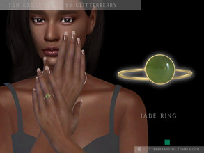 Sims 4 — Jade Ring by Glitterberryfly — A jade ring with gold band 
