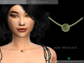 Sims 4 — Jade Necklace by Glitterberryfly — A simple jade necklace