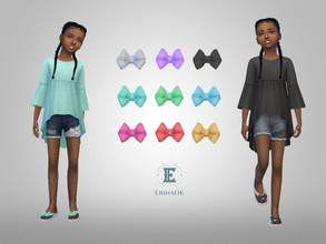 Sims 4 — Children's Bow Flip Flops 0611 by ErinAOK — Girl's Flip Flops with Bow 9 Swatches