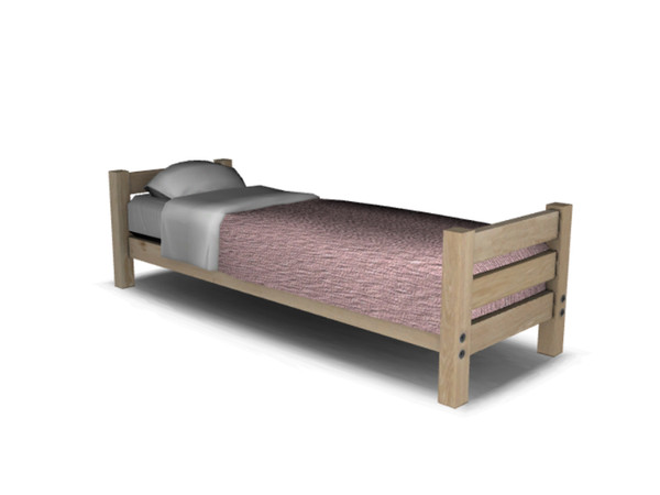 Sims 4 — ET Bed by Angela — Elle Teenroom Single bed. Made of wood