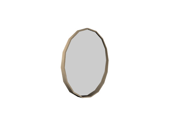 Sims 4 — ET Mirror by Angela — Elle Teenroom, Large wood round mirror. Can be shifted up and down the wall.