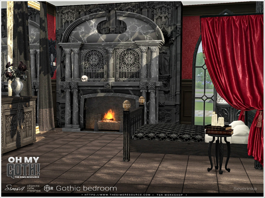 The Sims Resource OhMyGoth Gothic bedroom