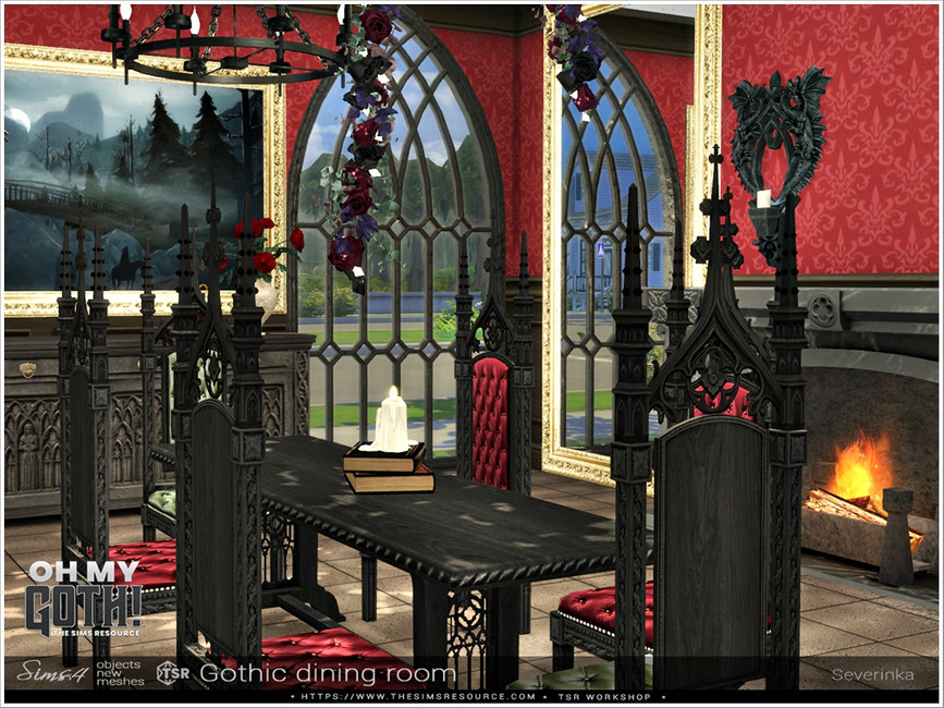 The Sims Resource OhMyGoth Gothic dining room