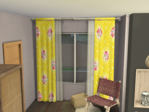 Sims 4 — Magical Cat Curtains - Left by Morrii — Magical Cat Curtains - Left