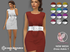 Sims 4 — Dress Adela 1 by Jaru_Sims — New Mesh HQ mod compatible All LODs 12 swatches Teen to elder Custom thumbnail Size