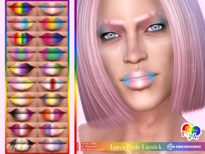 Sims 4 — Lorea Pride Lipstick by MSQSIMS — This pride lipstick comes in 20 different flag colors. It is suitable for