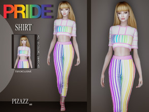 Sims 4 — Pride Flag Stripe Tank by pizazz — Pride Flag Stripe Tank Top for your female sims. Sims 4 games. Put something