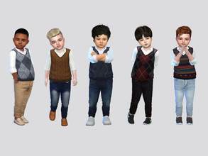 Sims 4 — Theo Vest Shirt Toddler by McLayneSims — TSR EXCLUSIVE Standalone item 8 Swatches MESH by Me NO RECOLORING