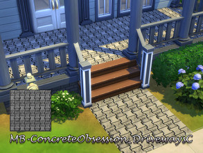 Sims 4 — MB-ConcreteObsession_DrivewaysC by matomibotaki — MB-ConcreteObsession_DrivewaysC The driveway to the garage