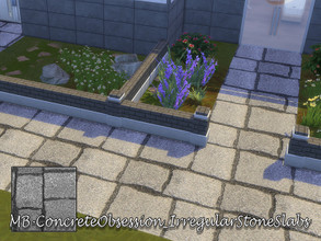 Sims 4 — MB-ConcreteObsession_IrregularStoneSlabs by matomibotaki — MB-ConcreteObsession_IrregularStoneSlabs Stone floor